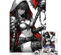 Rompecabezas de 1000 Piezas para Adolescentes Anime Warrior Girl Gaming Rompecabezas de 1000 Piezas Juegos educativos Regalos de Amigo Invisible Difícil (38x26cm)