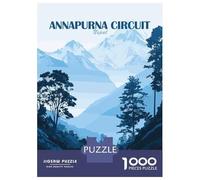 Rompecabezas De 1000 Piezas para Adolescentes Annapurna Circuit Nepal Landscape Art Rompecabezas para Adultos Juguetes Antiestrés Corte De Precisión Regalos para Amigos Y Familiares 52x38cm/1000pcs