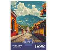 Rompecabezas De 1000 Piezas para Adolescentes Antigua Guatemala Street View Rompecabezas Juegos Relajantes Regalos para Mujeres Cumpleaños 70x50cm/1000pcs
