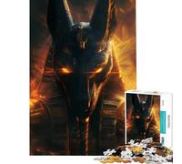 Rompecabezas de 1000 Piezas para Adolescentes Anubi Dios Egipcio Diversión en casa Mejora la Memoria Juego Familiar Apto para Mayores de 14 años 38x26cm