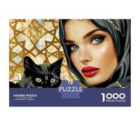 Rompecabezas De 1000 Piezas para Adolescentes Arabian Nights Woman Cat Rompecabezas para Adultos Juego Práctico Decoración De Pared Oferta como Regalos para Toda La Familia 70x50cm/1000pcs