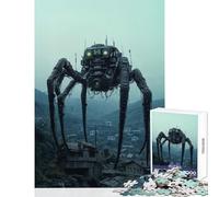 Rompecabezas de 1000 Piezas para Adolescentes araña mecánica en el Pueblo Juguetes antiestrés Obra de Arte Regalo Juego de ingenio con póster a Juego y Hoja de Trivia tamaño 38x26cm