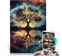 Rompecabezas de 1000 Piezas para Adolescentes Árbol bajo el Cielo Estrellado~ Juego de Preguntas Grandes Regalos y Juguetes 75x50cm