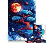 Rompecabezas de 1000 Piezas para Adolescentes Árbol bonsái en el Espacio,Arte de Bordes precisos,Juego de lógica,diversión Tranquila,Regalo artístico de Navidad 50x75cm