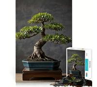 Rompecabezas de 1000 Piezas para Adolescentes Árbol bonsái en Maceta,diseño de Bordes precisos,Juego de lógica,diversión Relajante,Regalo artístico de Navidad 38x52cm