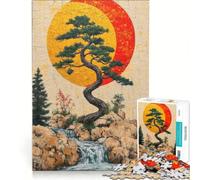 Rompecabezas de 1000 Piezas para Adolescentes: Árbol bonsái y Cascada Juegos relajantes, Actividades Divertidas en casa Un Regalo Ideal para los Amantes de los Videojuegos 38x26cm