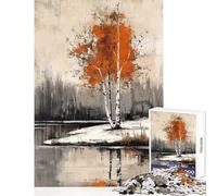 Rompecabezas de 1000 Piezas para Adolescentes Árbol de Abedul en Invierno Juego de ingenio Juguete difícil Decoración de Pared Ayuda a ejercitar el Cerebro (50x75cm)