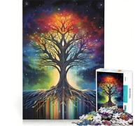 Rompecabezas de 1000 Piezas para Adolescentes: Árbol de la Vida de la Galaxia Cósmica, Juego Imposible, desafío difícil, Regalo para Amigos y Familiares 50x75cm