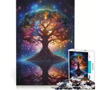 Rompecabezas de 1000 Piezas para Adolescentes: Árbol de la Vida de la Galaxia Cósmica, Juegos Divertidos, Entrena tu Cerebro y Tus Manos, Mejora el Amor Entre Parejas 38x26cm