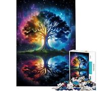 Rompecabezas de 1000 Piezas para Adolescentes Árbol de la Vida de la Galaxia Cósmica Juguete Educativo Juego de Arte Regalo Corte de precisión (tamaño 50x75cm)