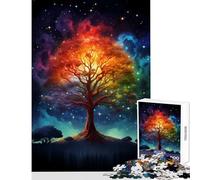 Rompecabezas de 1000 Piezas para Adolescentes árbol de la Vida Galaxia cósmica Juguete de decoración de Pared Regalo para cumpleaños Juego Familiar Entrena tu Cerebro y Tus Manos tamaño 38x52cm