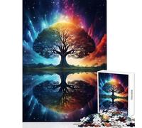 Rompecabezas de 1000 piezas para adolescentes árbol de la vida galaxia cósmica juguete de decoración de pared regalos para mujeres y hombres juego educativo mejora el amor entre parejas tamaño 50x75cm