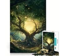 Rompecabezas de 1000 Piezas para Adolescentes Árbol de la Vida Juego de Ajuste preciso Habilidad Mental Diversión Ocio Tiempo de diversión Navidad Arte para el hogar (38x52cm)