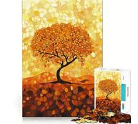 Rompecabezas de 1000 Piezas para Adolescentes Árbol de otoño,Si la Vida es fluida,articulación Divertida,Entrenamiento Mental,diversión,Tiempo de Juego Casual,exhibición de Arte navideño (38x26cm)