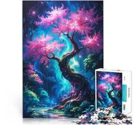Rompecabezas de 1000 Piezas para Adolescentes Árbol del Bosque Encantado Juego Familiar para y Juguetes de decoración del hogar 75x50cm