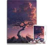 Rompecabezas de 1000 Piezas para Adolescentes: Árbol Desnudo al Atardecer, un Juego de desafío único, Pero una Obra de Arte Divertida y humorística, tamaño de Regalo: 50x75cm