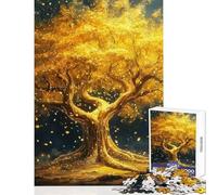 Rompecabezas de 1000 Piezas para Adolescentes Árbol Dorado con Hojas Que Caen Juego Familiar Ideal para Parejas Juguetes de Bricolaje Regalos para Amigos y Familiares (50x75cm)