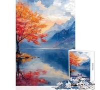 Rompecabezas de 1000 Piezas para Adolescentes Árbol en un Paisaje de Agosto Juego práctico decoración Juguete Educativo Entrena tu Cerebro y Tus Manos (38x52cm)