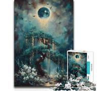 Rompecabezas de 1000 Piezas para Adolescentes: Árbol místico bajo una Luna Brillante, decoración de Pared, Juegos de relajación, Apto para Mayores de 14 años, 50x75cm