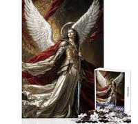 Rompecabezas de 1000 Piezas para Adolescentes Arcángel Miguel Arconte del Fuego Sagrado Juguetes de decoración del hogar Gran Regalo Juego práctico Lista de Deseos con Papá Noel Tamaño 38x26cm