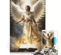 Rompecabezas de 1000 Piezas para Adolescentes: Arcángel Uriel, la Luz de Dios Juego práctico para Pasar el Tiempo en casa cumpleaños y Navidad 38x52cm