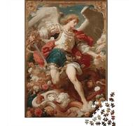 Rompecabezas De 1000 Piezas para Adolescentes Archangel Michael Guardian of Heaven -1 Rompecabezas para Adultos Juego Práctico Montaje De Patrones Diversión En Casa Actividades, 38x26cm/1000pcs