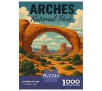Rompecabezas De 1000 Piezas Para Adolescentes Arches National Park Landscape Illustration Rompecabezas Para Adolescentes Juego Práctico Desafío Difícil Oferta Como Regalo Para Toda La Familia 70x50cm/