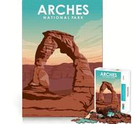 Rompecabezas de 1000 Piezas para Adolescentes Arcos,Parque Nacional,Arte,Corte Suave,Juego de lógica,Tiempo de Juego Relajante,Regalo de cumpleaños para Aficionados (38x26cm)
