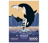 Rompecabezas De 1000 Piezas para Adolescentes Arctic Encounter Girl and Orca Rompecabezas para Adolescentes Juguetes Antiestrés Regalos para Mujeres Regalos para Reducir El Estrés 52x38cm/1000pcs