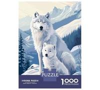 Rompecabezas De 1000 Piezas para Adolescentes Arctic Wolf Family Rompecabezas para Adolescentes Juegos Relajantes Difícil Regalos para Amigos Y Familiares 52x38cm/1000pcs