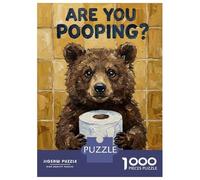 Rompecabezas De 1000 Piezas para Adolescentes Are You Pooping Bear with Toilet Paper Rompecabezas para Adultos Juguete Decoración De Pared Decoración Cumpleaños, Navidad 70x50cm/1000pcs