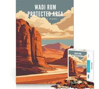Rompecabezas de 1000 Piezas para Adolescentes Área protegida de Wadi Rum, Juego de Ajuste, desafío Mental, Juguete, Momento de diversión Tranquila, Escena navideña, Arte (50x75cm)