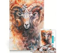 Rompecabezas de 1000 Piezas para Adolescentes: Aries en remolinos de Fuego, Juegos Familiares, Actividades Divertidas en casa, colección de Artistas, Bellas Artes 38x52cm