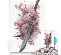 Rompecabezas de 1000 Piezas para Adolescentes: Arma de Flor de Cerezo, Juguetes para armar, interacción Entre Padres e Hijos, cumpleaños 38x26cm