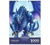 Rompecabezas De 1000 Piezas para Adolescentes Armored Blue Dragon in Snowy Landscape Rompecabezas para Adultos Juegos Relajantes Mejora La Memoria Ayuda A Ejercitar El Cerebro 38x26cm/1000pcs