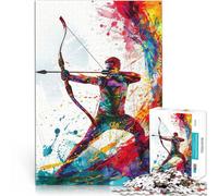 Rompecabezas de 1000 Piezas para Adolescentes Arquero dinámico Entrena tu Cerebro y Tus Manos Interacción Entre Padres e Hijos 52x38cm