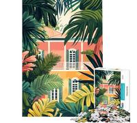 Rompecabezas de 1000 Piezas para Adolescentes Arquitectura Tropical de Florida Arte Minimalista Juguetes educativos Juegos prácticos Regalo de cumpleaños Regalos de Amigo Invisible (tamaño 50x75cm)