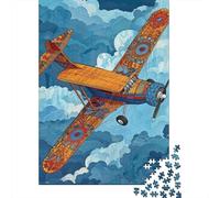 Rompecabezas De 1000 Piezas para Adolescentes Art Deco Airplane Painting Rompecabezas para Adultos Juego Práctico Arte De Pared Oferta como Regalos para Toda La Familia 52x38cm/1000pcs