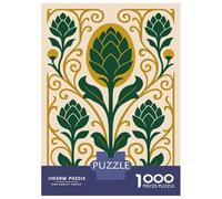 Rompecabezas De 1000 Piezas para Adolescentes Art Nouveau Floral Design Rompecabezas para Adultos Juego Familiar Corte De Precisión Regalo De Cumpleaños, Regalos, 52x38cm/1000pcs