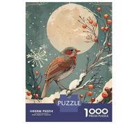Rompecabezas De 1000 Piezas para Adolescentes Art Nouveau Snow Bird in Winter Rompecabezas Juegos Relajantes Decoración De Pared Regalos para Amigos Y Familiares 70x50cm/1000pcs