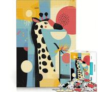 Rompecabezas de 1000 Piezas para Adolescentes, Arte Abstracto de Jirafa, Juguetes para armar, decoración de Pared, con Piezas de Formas aleatorias Que encajan Perfectamente 38x52cm