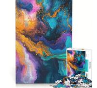 Rompecabezas de 1000 Piezas para Adolescentes, Arte Abstracto Fluido y Colorido, Juguetes para armar, Mejora la Memoria, con Piezas de Formas aleatorias Que encajan Perfectamente 38x52cm