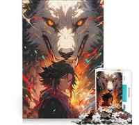 Rompecabezas de 1000 Piezas para Adolescentes Arte Anime Espíritu del Lobo Juegos educativos Carrera de Velocidad Manual colección de Artistas Bellas Artes 38x26cm