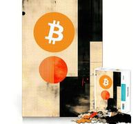 Rompecabezas de 1000 Piezas para Adolescentes,Arte criptográfico Bitcoin,decoración de Corte preciso,Juguete para ejercitar el Cerebro,Juego de Paz,Regalo Divertido de Navidad (50x75cm)