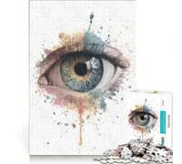 Rompecabezas de 1000 Piezas para Adolescentes Arte de anatomía del Ojo en Acuarela Juego Educativo Carrera de Velocidad de Manos Juego de desafío único 38x26cm
