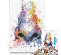 Rompecabezas de 1000 Piezas para Adolescentes Arte de anatomía Nasal en Acuarela Juegos relajantes y desafiantes para completar Que fomentan el Amor Entre Parejas 50x75cm