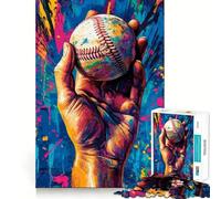 Rompecabezas de 1000 Piezas para Adolescentes Arte de béisbol,Juego de Ajuste preciso,Juego de Habilidad Mental,diversión Relajante,diversión de cumpleaños (38x52cm)