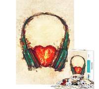 Rompecabezas de 1000 Piezas para Adolescentes Arte de la música Me Encanta la música Rompecabezas para Adultos Juegos relajantes Arte de Pared Ayuda a ejercitar el Cerebro (Tamaño 38x52cm)