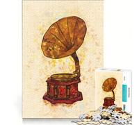 Rompecabezas de 1000 Piezas para Adolescentes: Arte de la música, victrola, Juego práctico, desafío difícil, cumpleaños 38x52cm