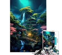 Rompecabezas de 1000 Piezas para Adolescentes Arte de la Naturaleza Japonesa Ayuda a ejercitar el Cerebro Juguete Educativo decoración de Pared Adecuado para Personas de 14 años en adelante 50x75cm